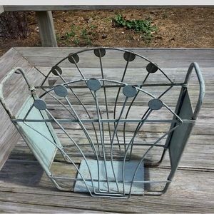 Vintage Metal Magazine Rack - Gray